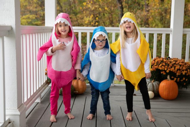 New Arrival Unisex Toddler Family Shark Kids Halloween 3 Colors Cosplay Costumes